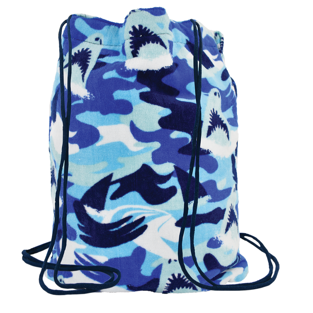 Drawstring towel outlet backpack